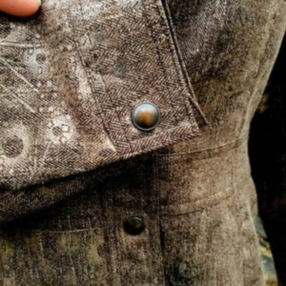 Coldwater Creek Women's Brown & Gold Metallic Jacket Blazer sz 4 - Picture 7 of 7